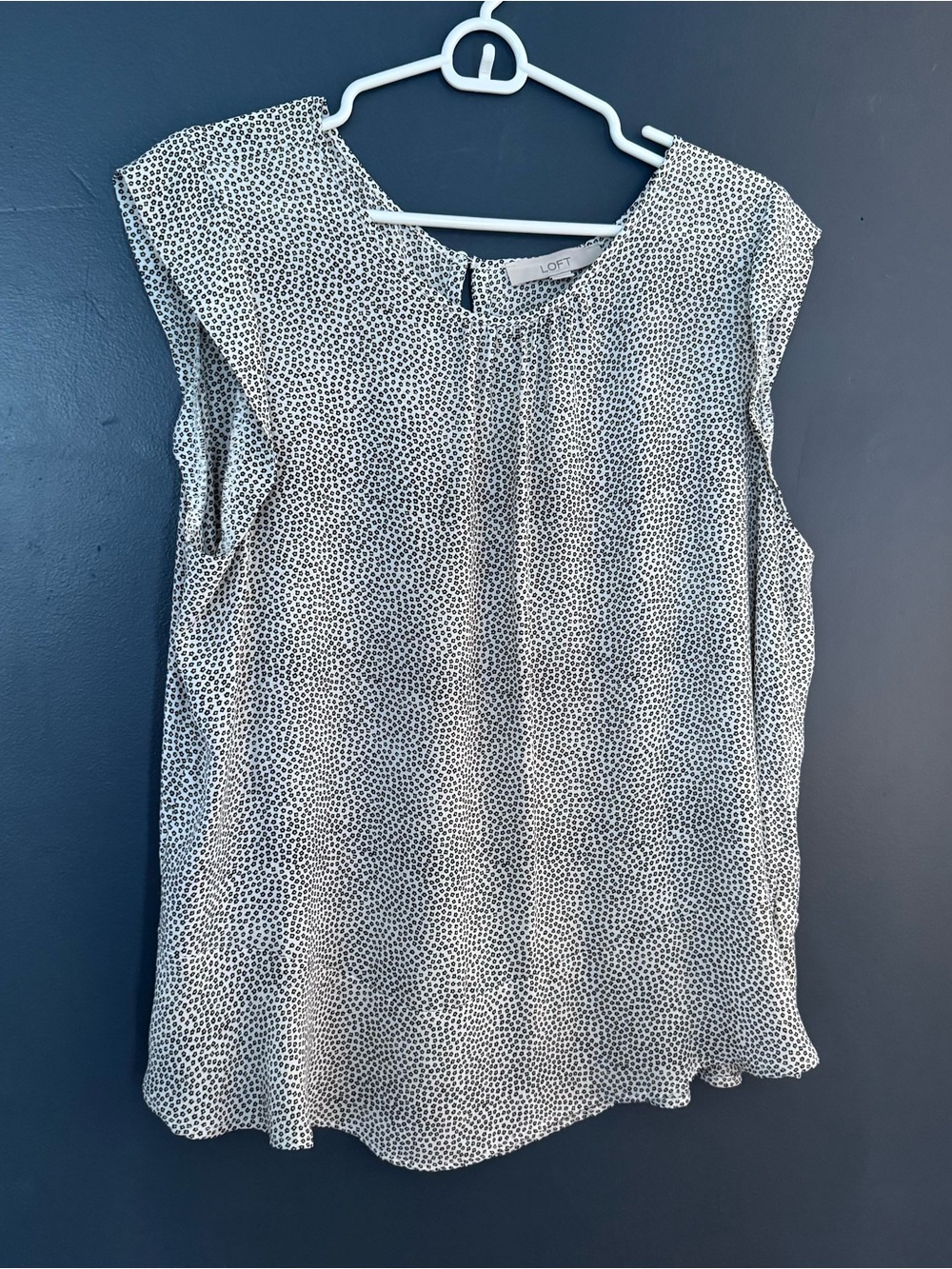LOFT Black & White Dot Print Sleeveless Blouse